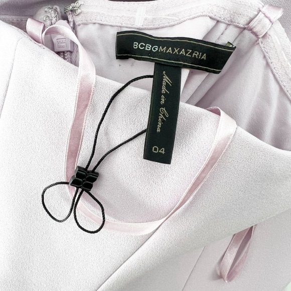 BCBGMAXAZRIA Crepe Notched Strapless V gown Lavender Size 4 NWT - Picture 8 of 13